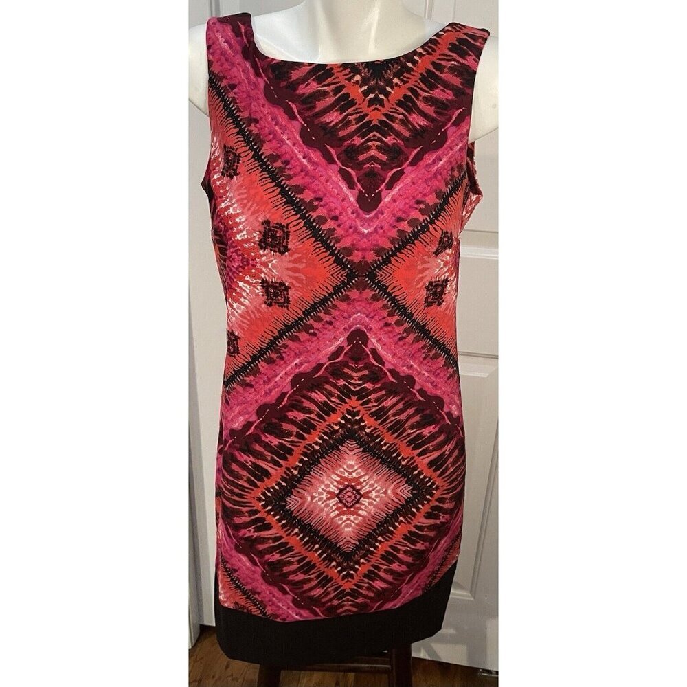 AGB Sheath Dress Womens Size 8 Red Black Sleeveless Back Zipper
